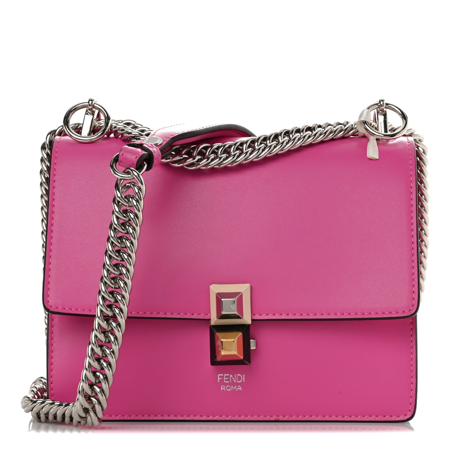 Fendi Vitello Liberty Studded Small Kan I Shoulder Bag Geranio Multicolor 1 of 12