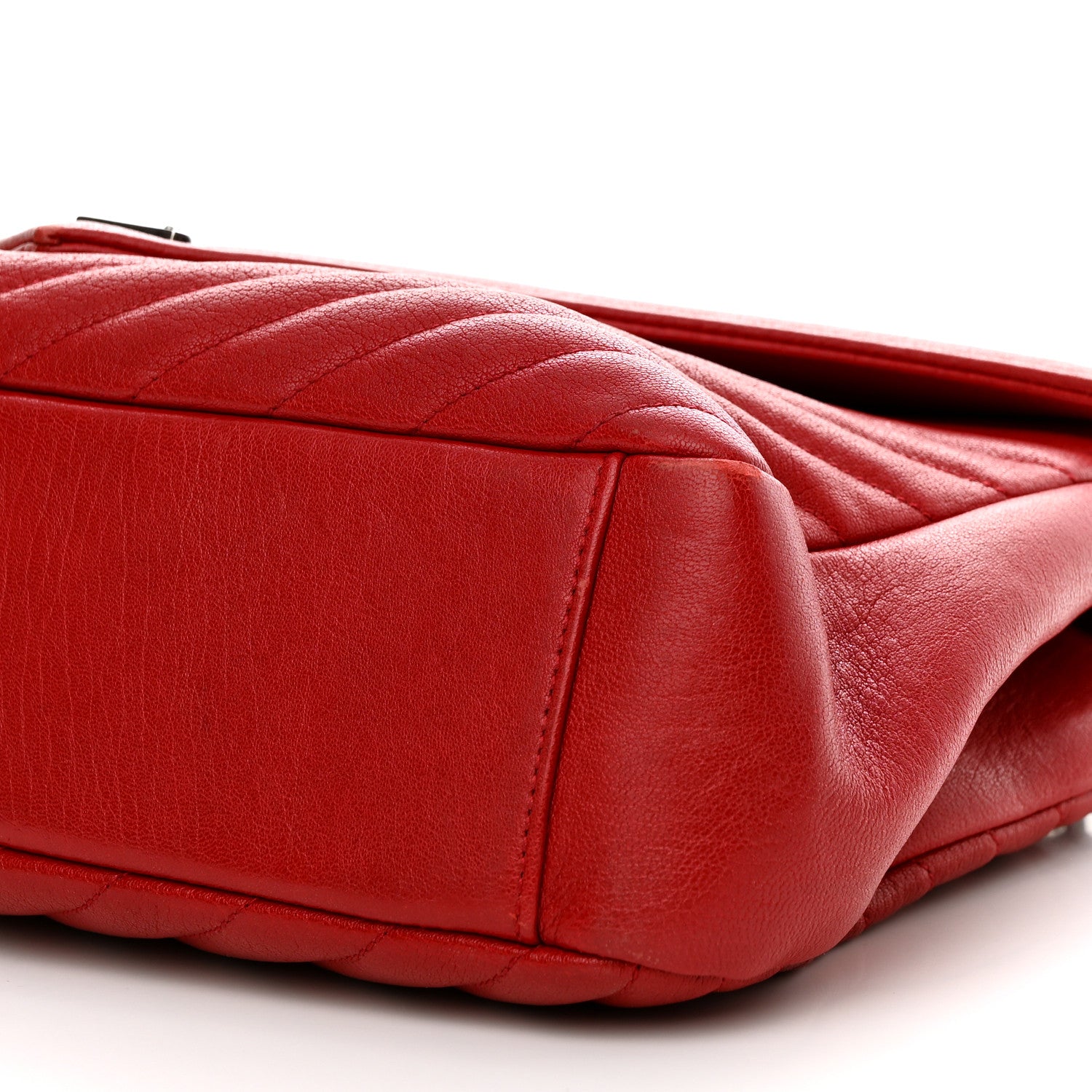 Saint Laurent Sheepskin Matelasse Chevron Large College Monogram Satchel Rouge 10 of 12