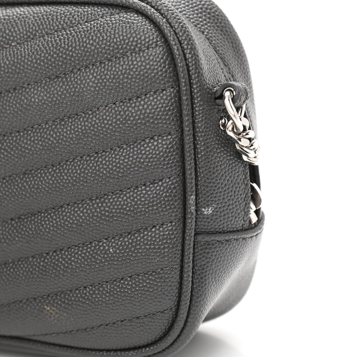 Saint Laurent Grain De Poudre Matelasse Monogram Mini Lou Camera Bag Asphalt 11 of 14