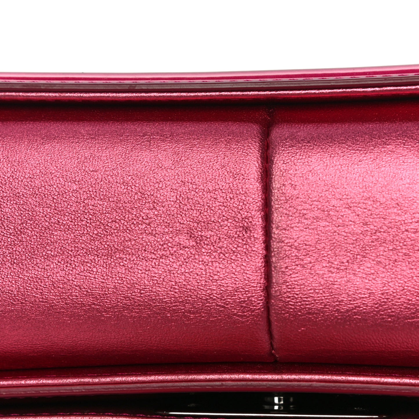 Metallic Patent Quilted New Medium Boy Flap Fuchsia