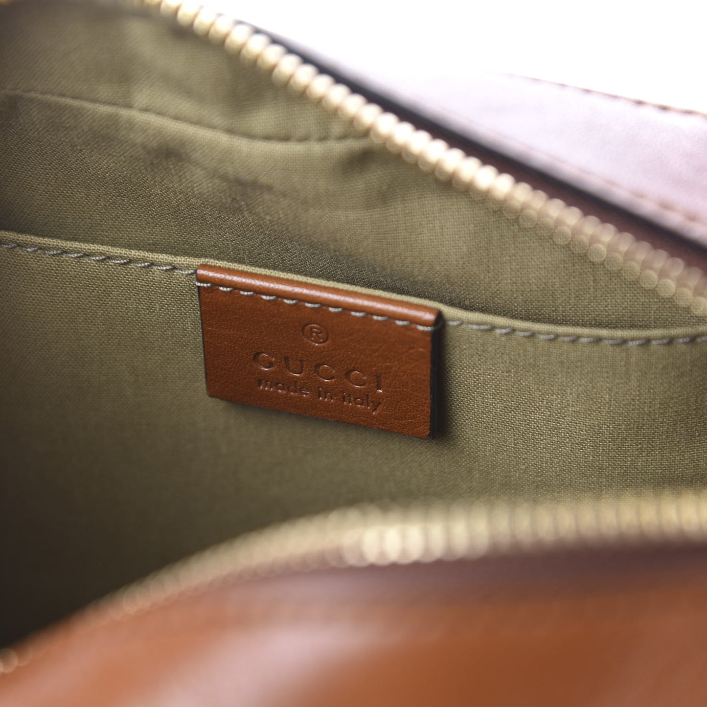 Vintage Canvas Web Shoulder Bag Sand Cuir