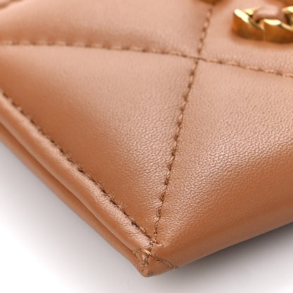 Chanel Lambskin Quilted Chanel 19 Card Holder Brown 8 of 10