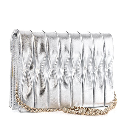 Chanel Metallic Lambskin Sac Pochette Argent 3 of 17