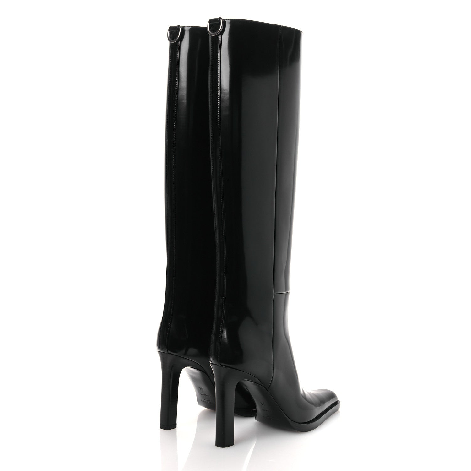 Saint Laurent Vitello Marilyn Nina 95 Knee High Boots 38 Black 5 of 11