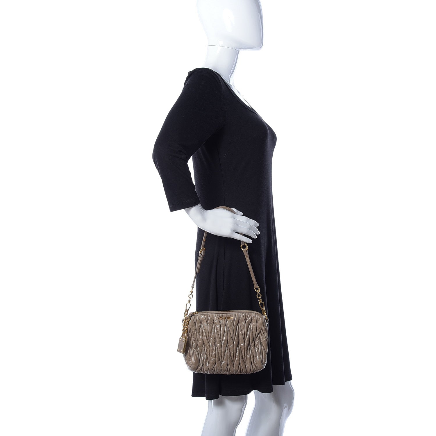 Miu Miu Nappa Lux Crossbody Deserto 2 of 8