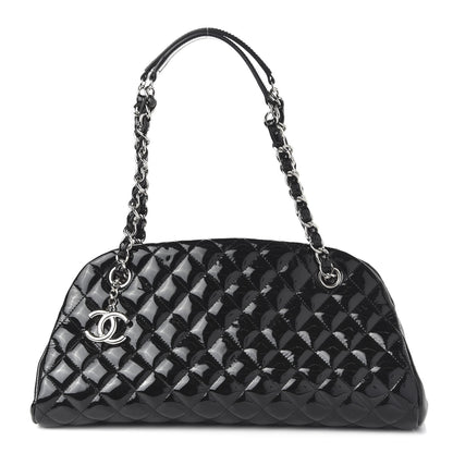 Chanel Patent Quilted Medium Just Mademoiselle Bowling Bag Black 1 of 10