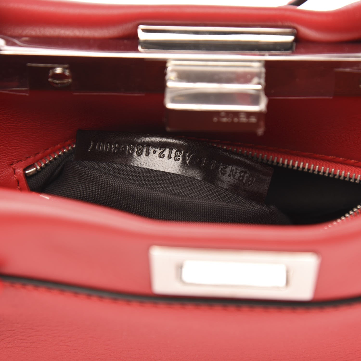 Fendi Vitello Seta Century Nappa Whipstitch Mini Peekaboo Iconic Satchel Fiamma 8 of 10