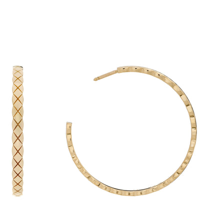 Chanel 18K Yellow Gold Large Coco Crush Hoop Earrings 1 of 6