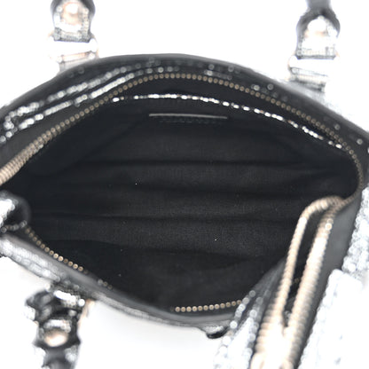 Balenciaga Metallic Calfskin Lizard Embossed Silver Metallic Edge Hardware Nano City Silver 5 of 10