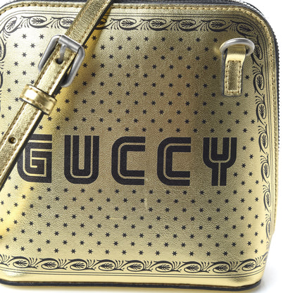 Gucci X SEGA Calfskin GUCCY Stars Mini Dome Shoulder Bag Gold 10 of 10