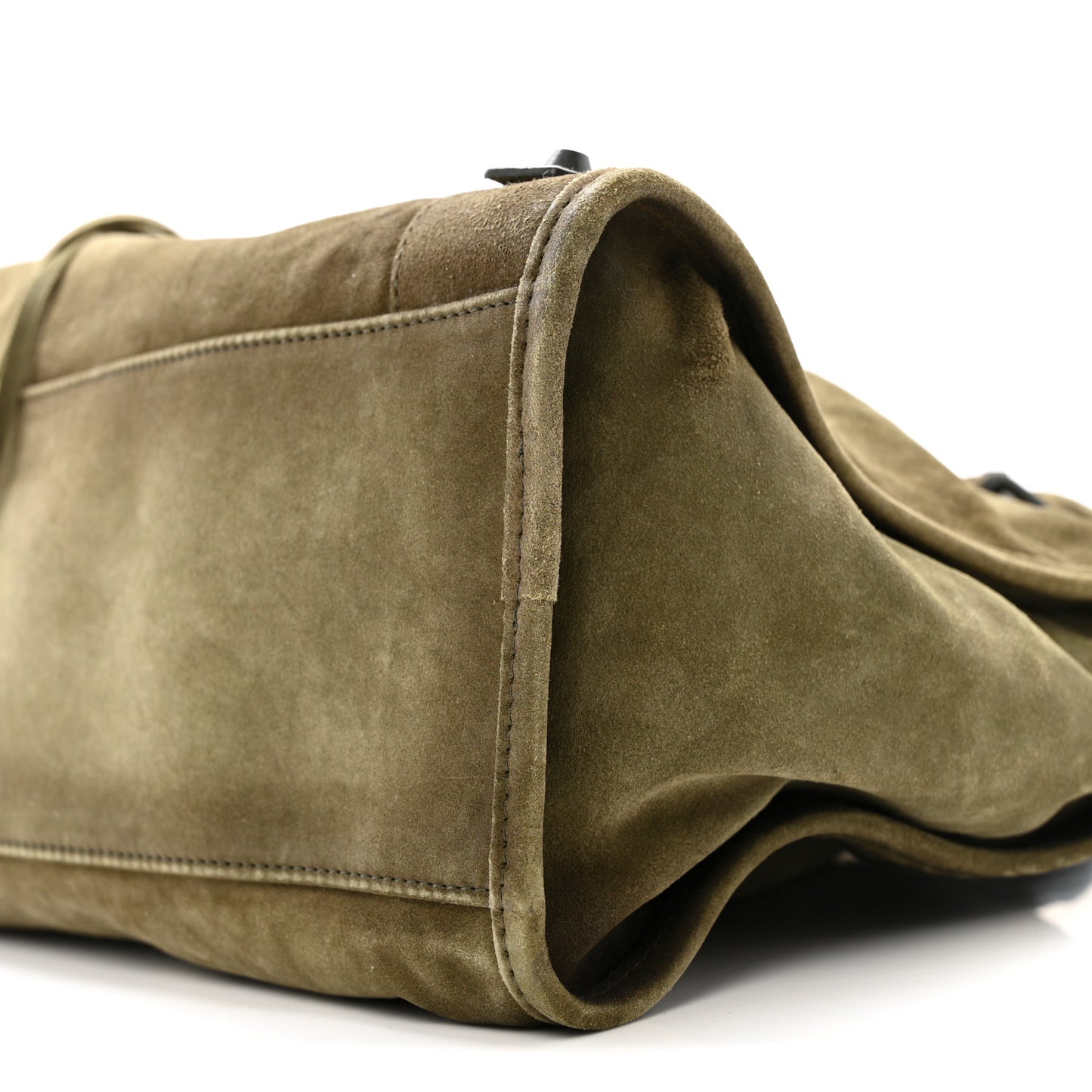 Waxed Suede Calfskin Classic Hardware Medium Le City Khaki