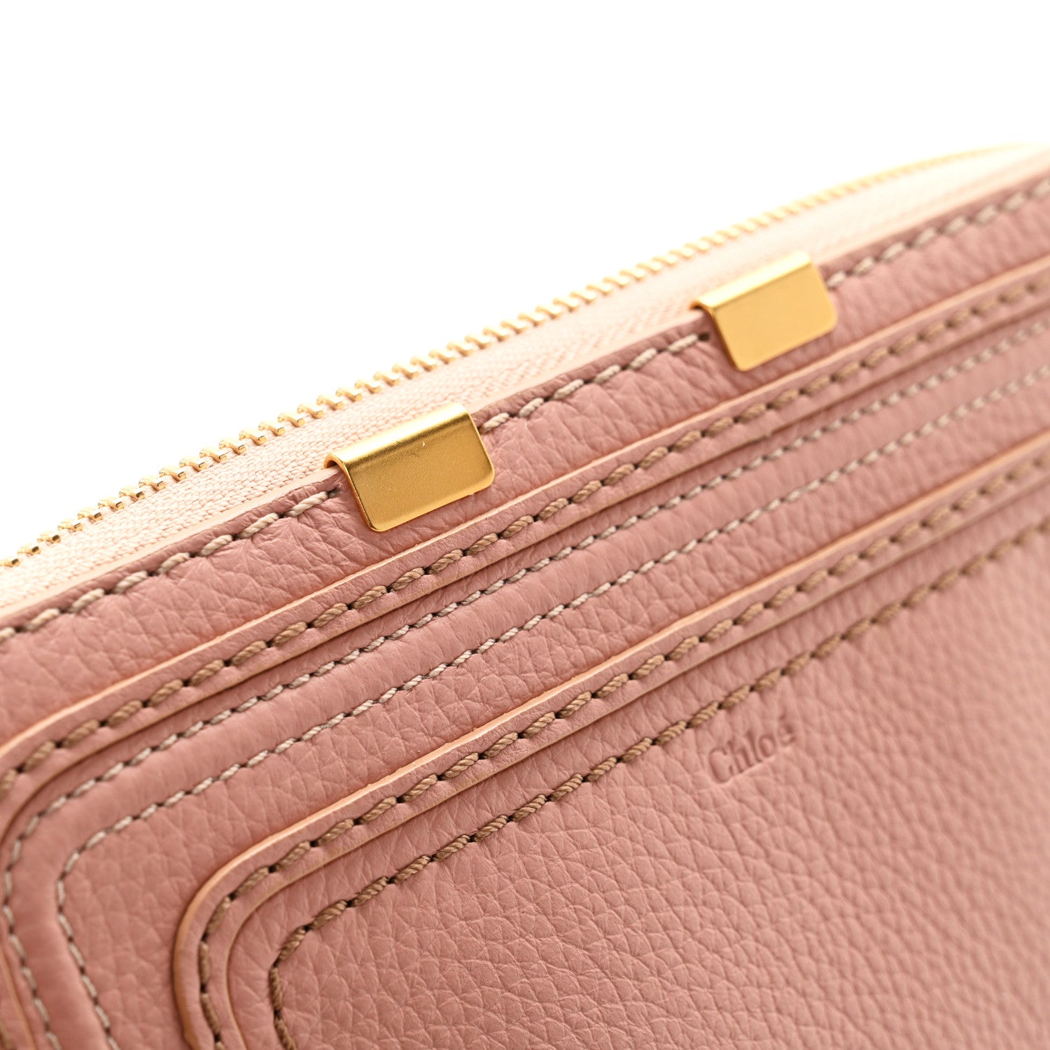 Chloe Grained Calfskin Marcie Long Zip Around Wallet Pink 12 of 13