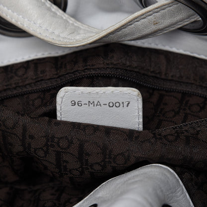 Christian Dior Lambskin Cannage Drawstring Bag White 9 of 24