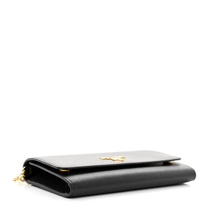 Prada Saffiano Wallet on Chain Black 4 of 10
