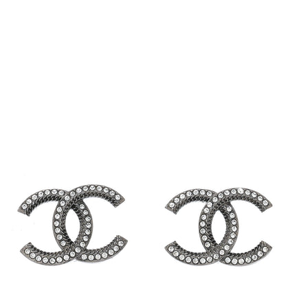 Chanel Ruthenium Crystal CC Earrings 1 of 5