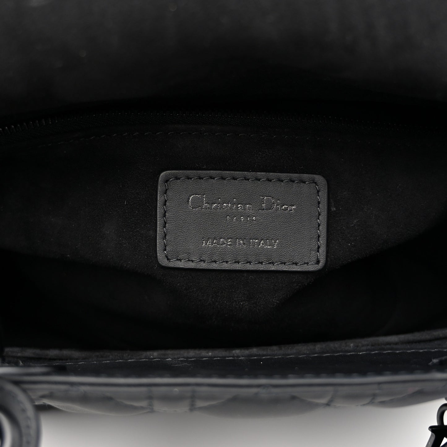 Ultra Matte Calfskin Cannage Medium Lady Dior Black