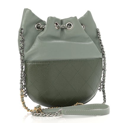 Chanel Calfskin Quilted Small Gabrielle Bucket Green 3 of 10
