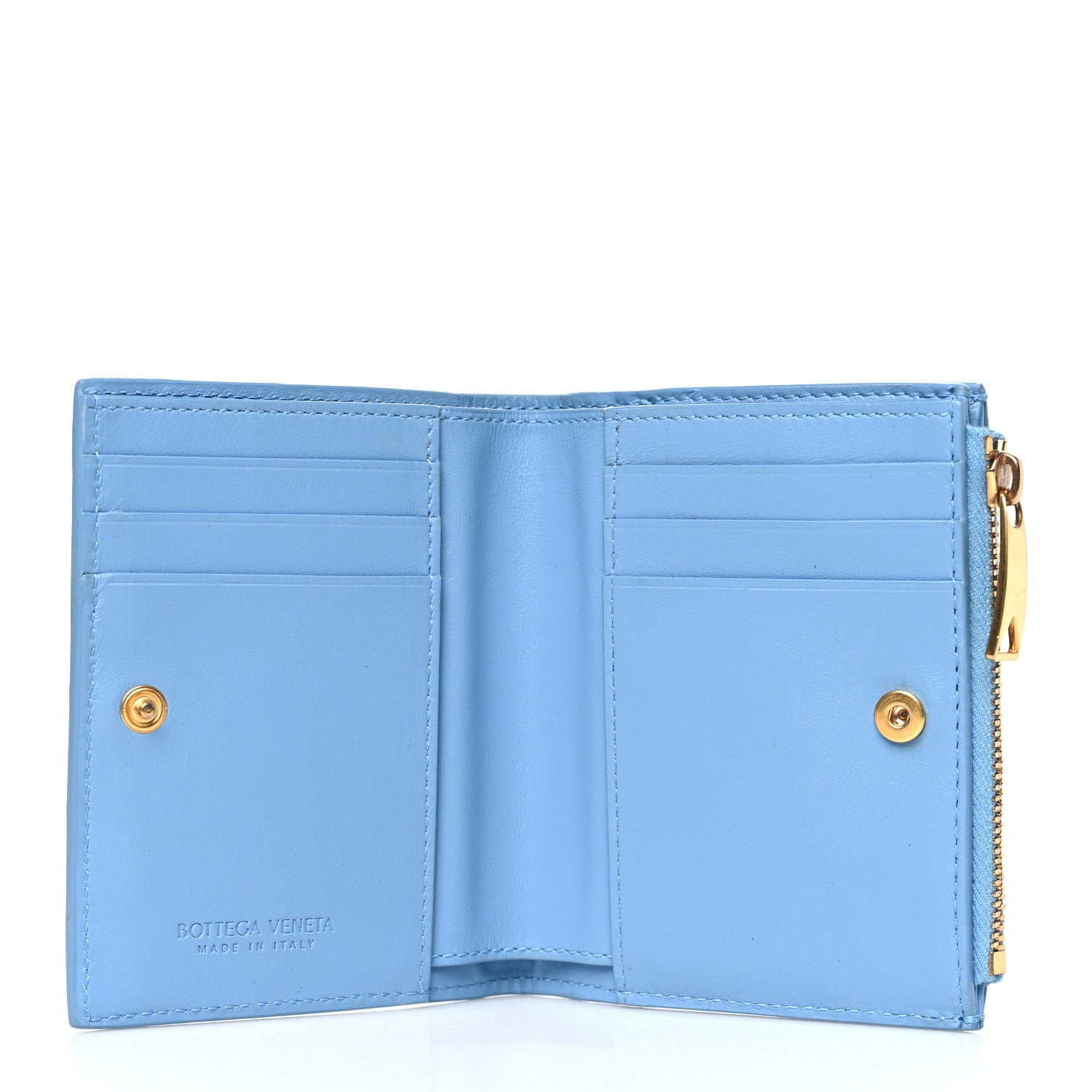Bottega Veneta Nappa Intrecciato Small Bi-Fold Zip Wallet Ice 5 of 7