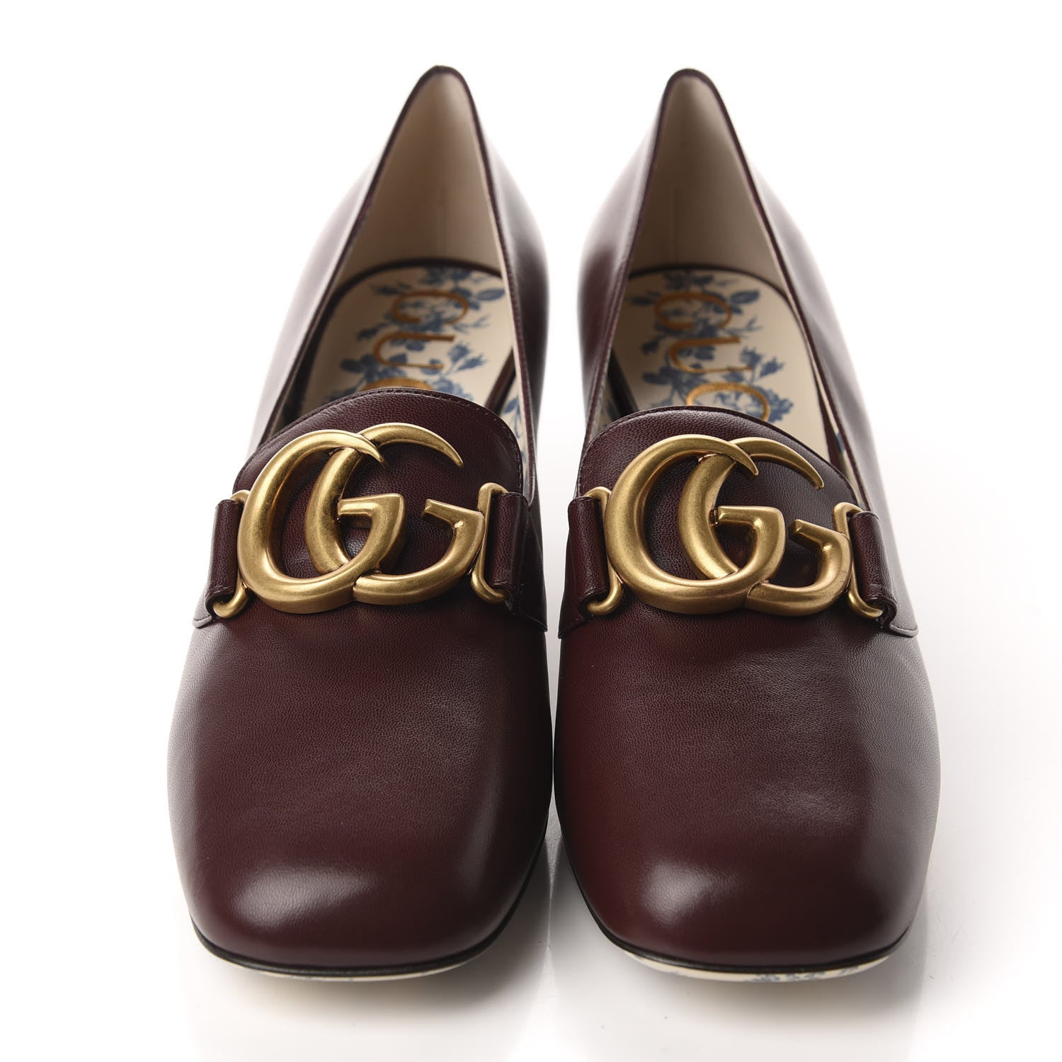 Gucci Malaga Kid GG Victoire 55mm Loafer Pumps 40 Vintage Bordeaux 2 of 10