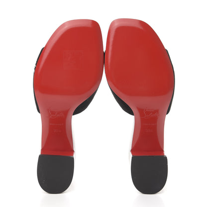 Christian Louboutin Veau Velours Specchio Dear Home 55 Slide Sandals 35.5 Black Crystal 5 of 8