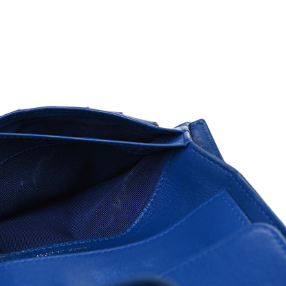 Chanel Patent Calfskin Quilted Large Flap Wallet Blue 6 of 10