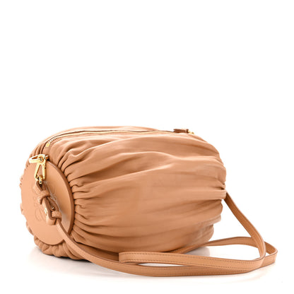 Loewe Lambskin Pleated Bracelet Pouch Shoulder Bag Warm Desert 3 of 9