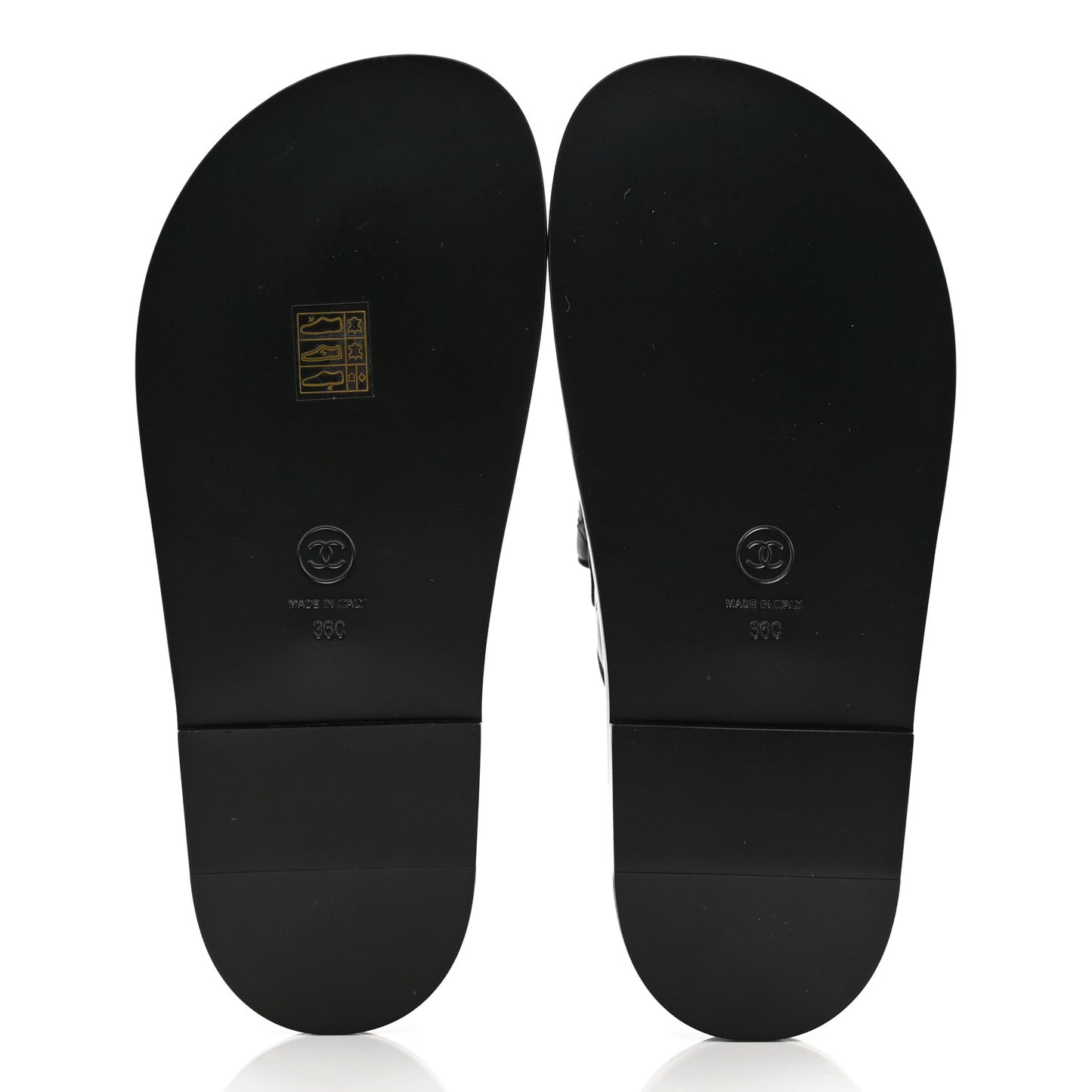 Lambskin Quilted Velcro Dad Chain CC Slide Sandals 36 Black