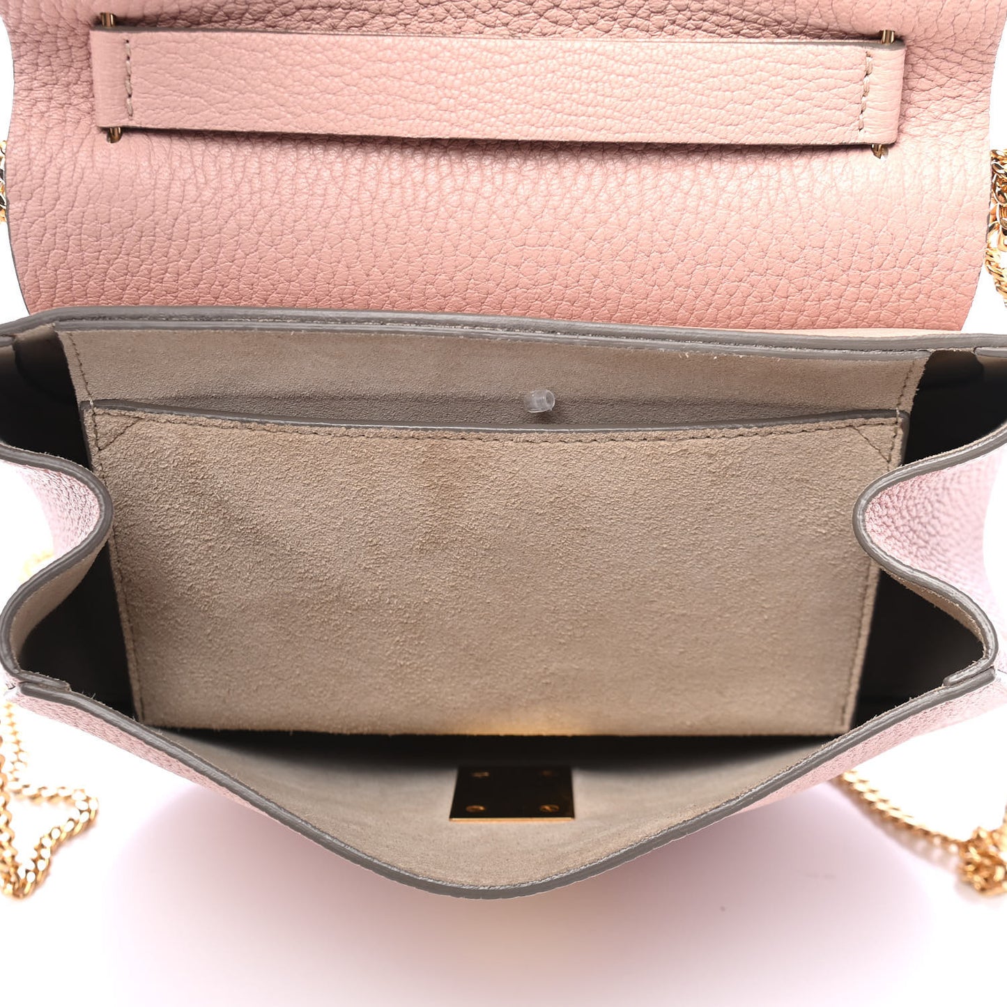 Grained Lambskin Mini Drew Shoulder Bag Cement Pink