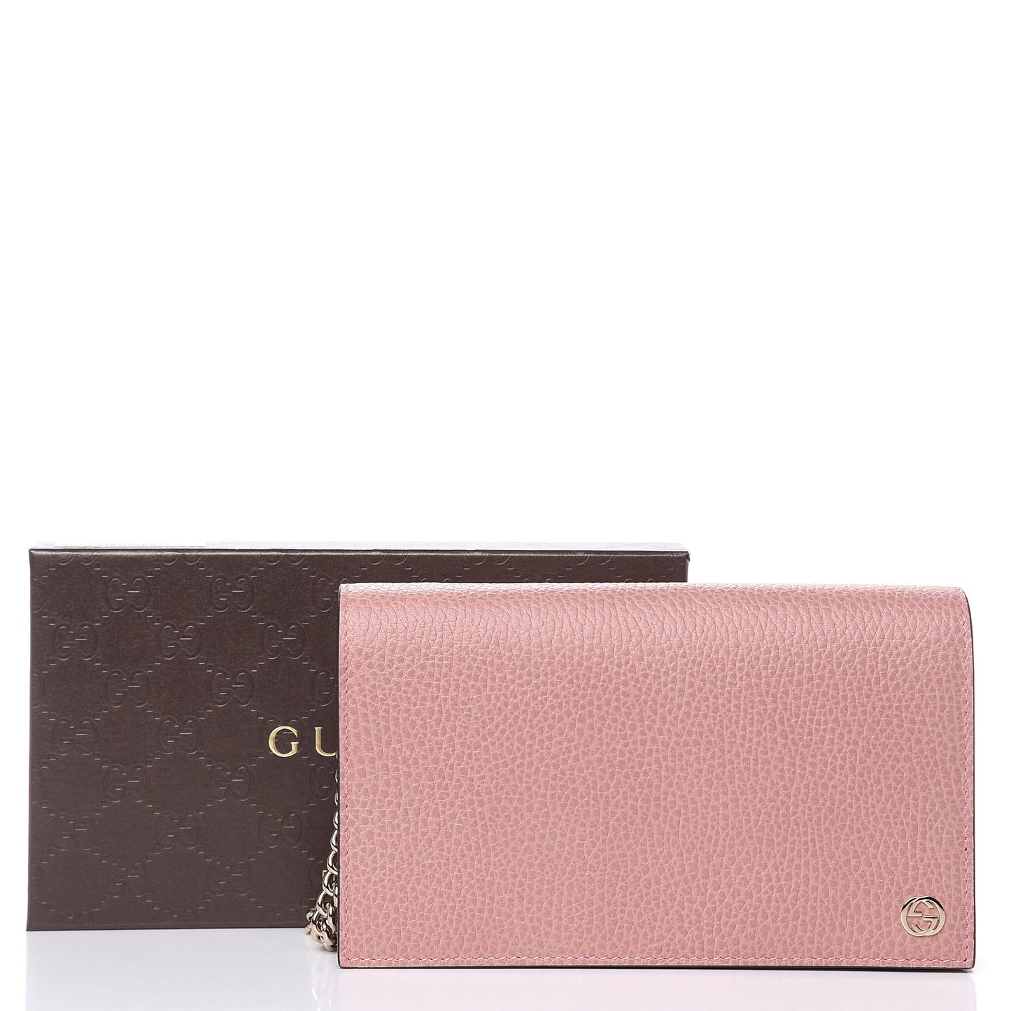 Dollar Calfskin Medium Betty Chain Wallet Soft Pink