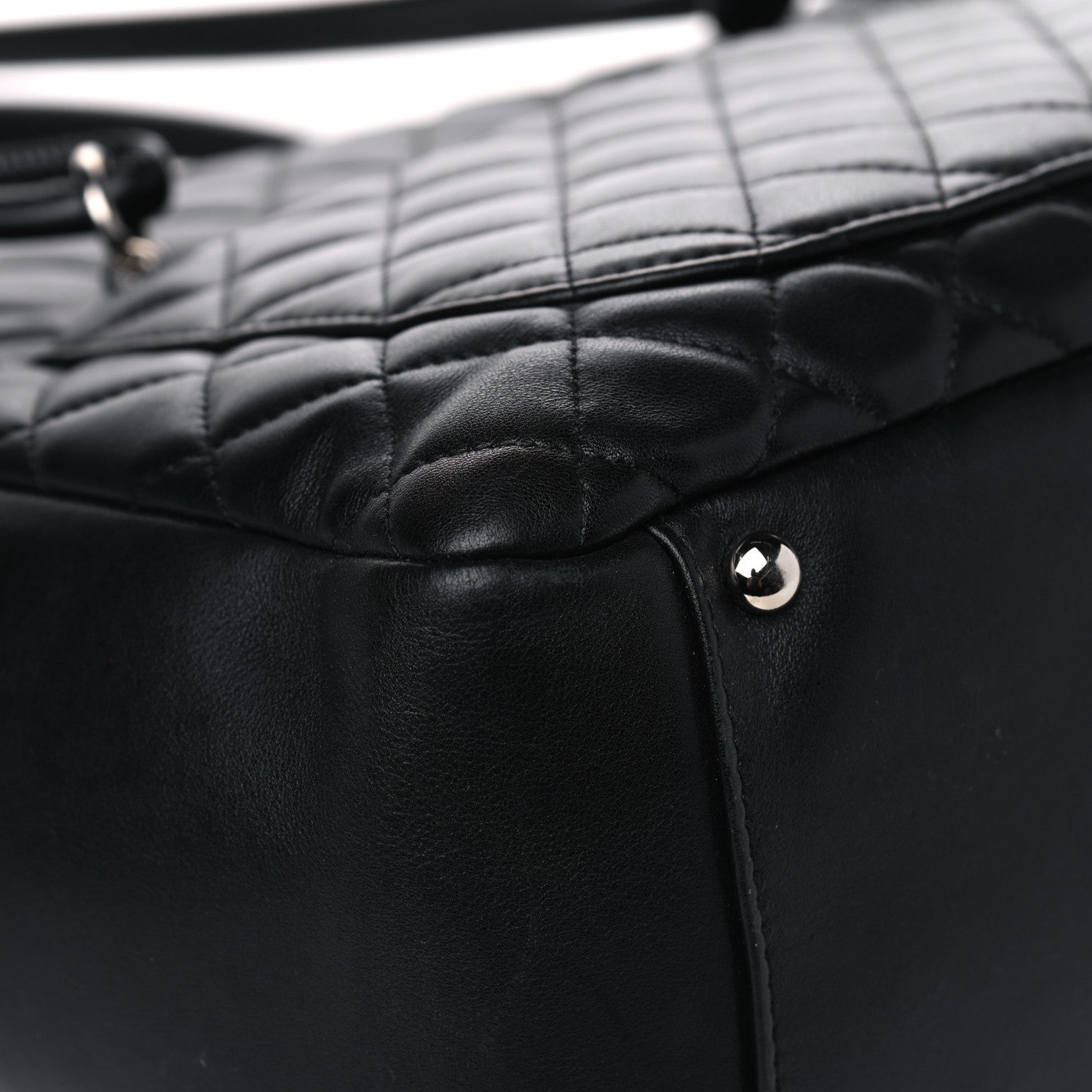 Chanel Calfskin Quilted Large Cambon Flap Black White 9 of 10