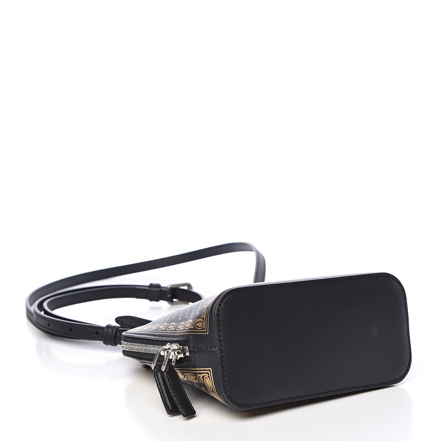 X SEGA Calfskin GUCCY Stars Mini Dome Shoulder Bag Black Gold