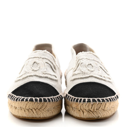 Chanel Linen CC Espadrilles 37 Beige Black 2 of 16