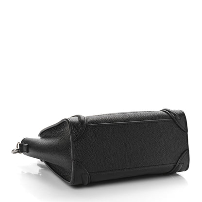 Celine Drummed Calfskin Nano Luggage Black 4 of 8