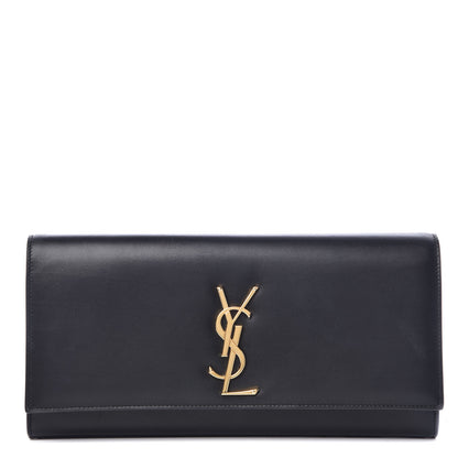 Saint Laurent Calfskin Classic Monogram Cassandre Clutch Black 1 of 9