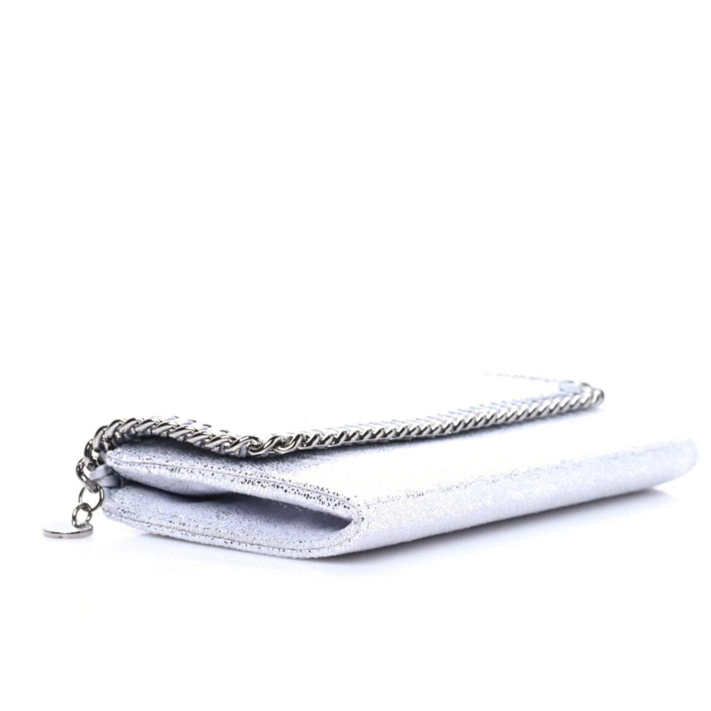 Metallic Shaggy Deer Falabella Flap Wallet Grey