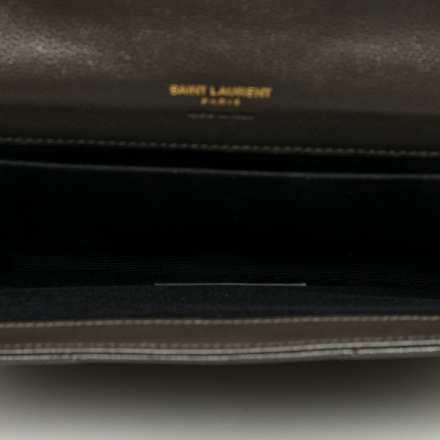 Saint Laurent Grain De Poudre Matelasse Chevron Monogram Envelope Clutch Earth 5 of 7