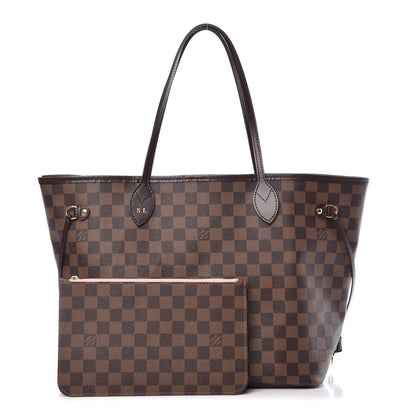 Louis Vuitton Damier Ebene Neo Neverfull MM Rose Ballerine 1 of 18