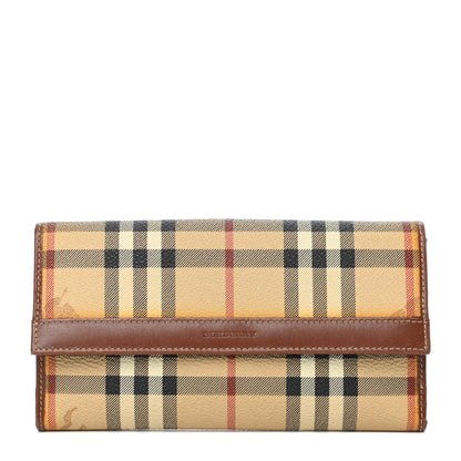Burberry Haymarket Check Continental Wallet Brown 1 of 8