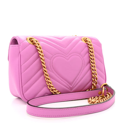 Gucci Calfskin Matelasse Mini GG Marmont Shoulder Bag Candy Mousse 3 of 11