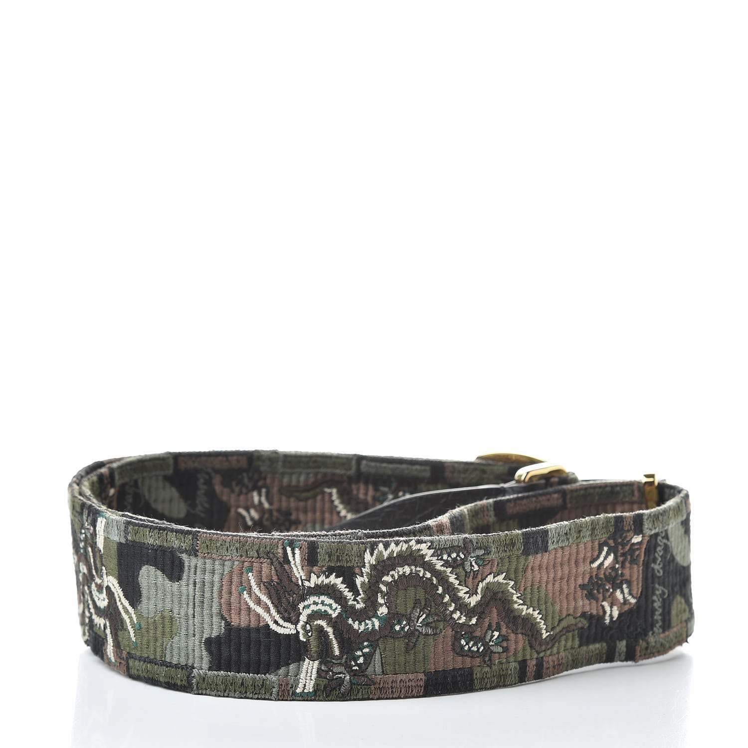 Valentino Garavani Canvas Camouflage Dragon Rockstud Guitar Strap 2 of 4