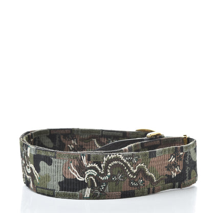 Valentino Garavani Canvas Camouflage Dragon Rockstud Guitar Strap 2 of 4