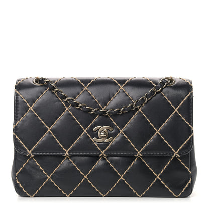 Chanel Calfskin Wild Stitch Jumbo Flap Black 1 of 15