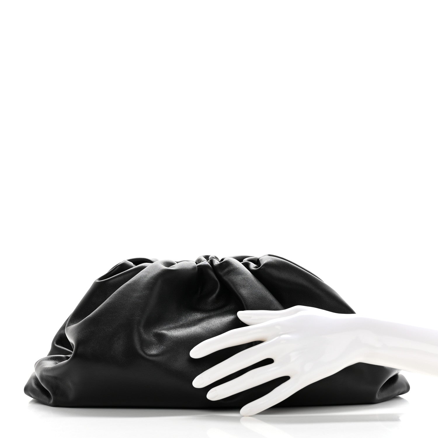 Bottega Veneta Smooth Butter Calf The Pouch Oversized Clutch Black 2 of 7