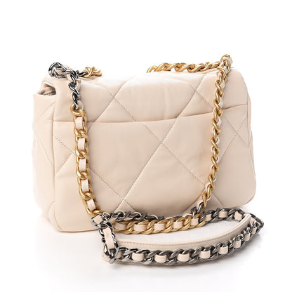 Chanel Lambskin Quilted Medium 19 Flap Light Beige 3 of 11
