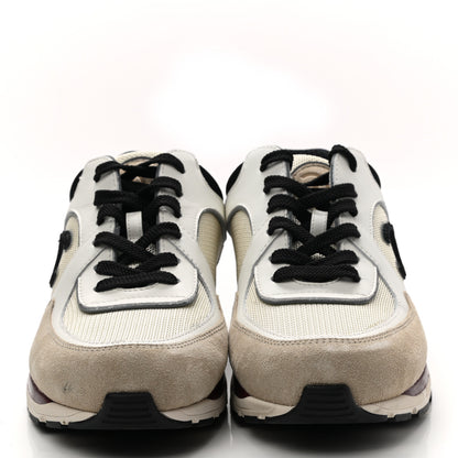Chanel Mesh Suede Calfskin Womens CC Sneakers 39 White Ivory Dark Beige 2 of 8