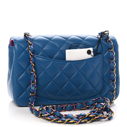 Chanel Lambskin Quilted Mini Rectangular Flap Blue Purple 4 of 17