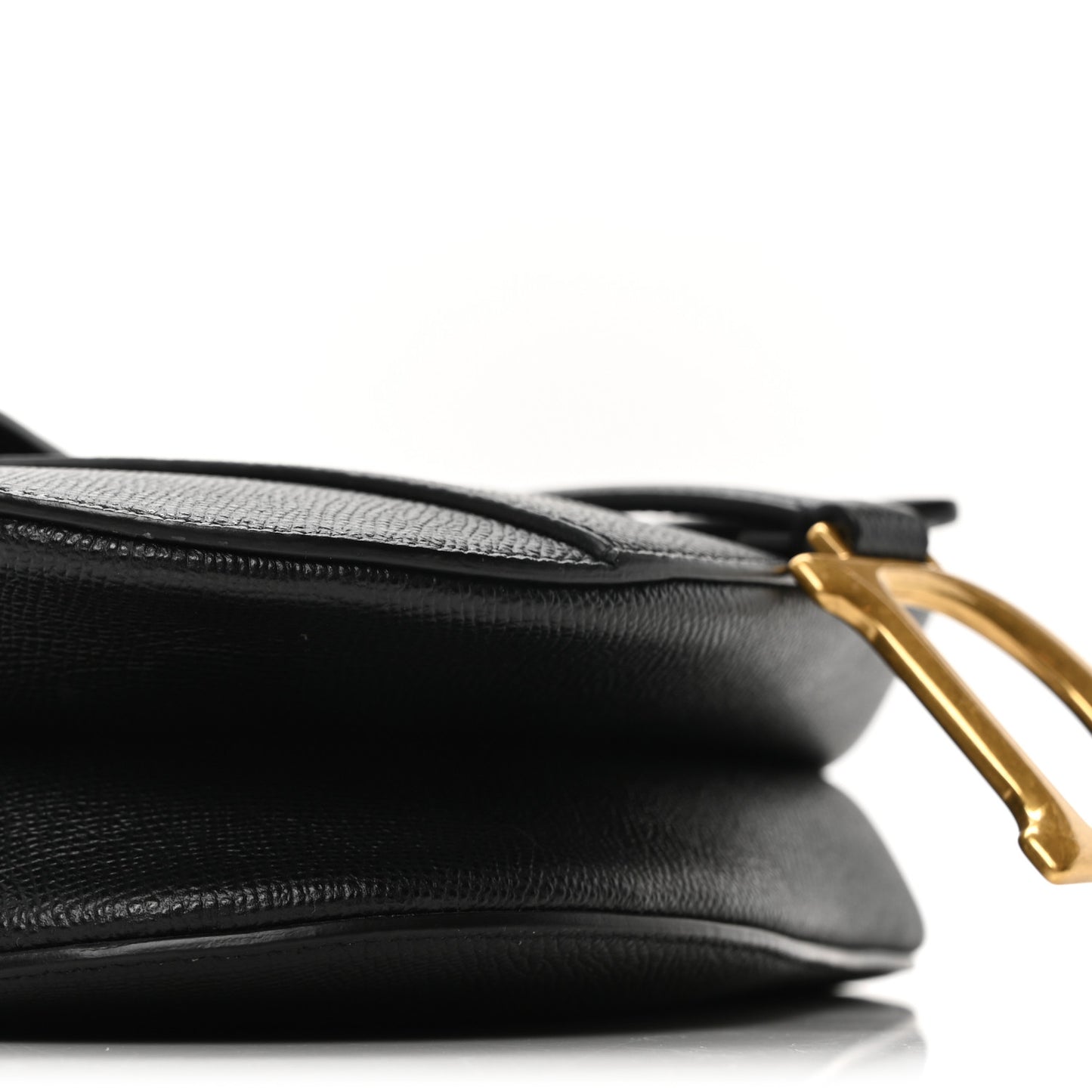 Grained Calfskin Saddle Bag Black