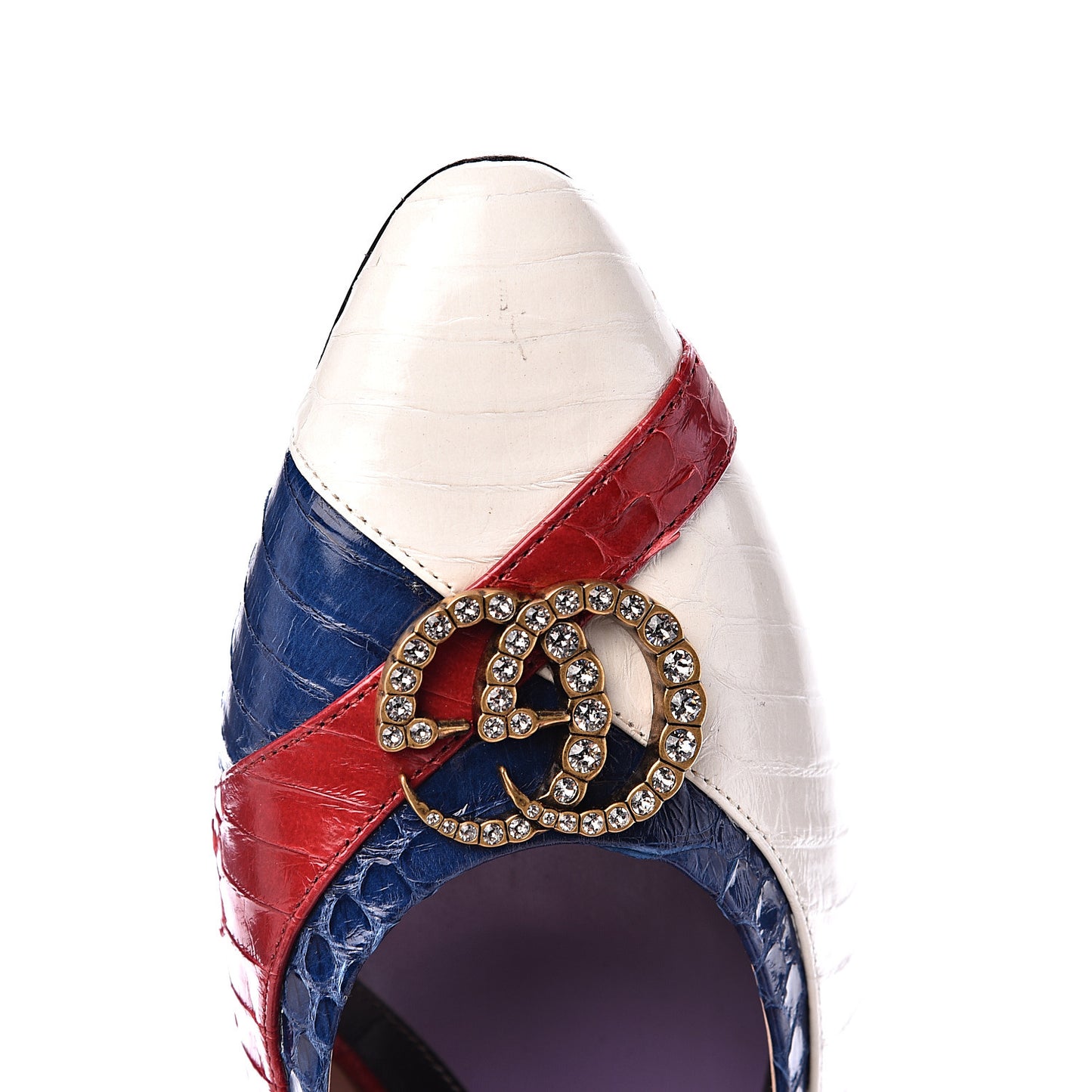 Snakeskin Crystal Double G Pumps 41 Multicolor
