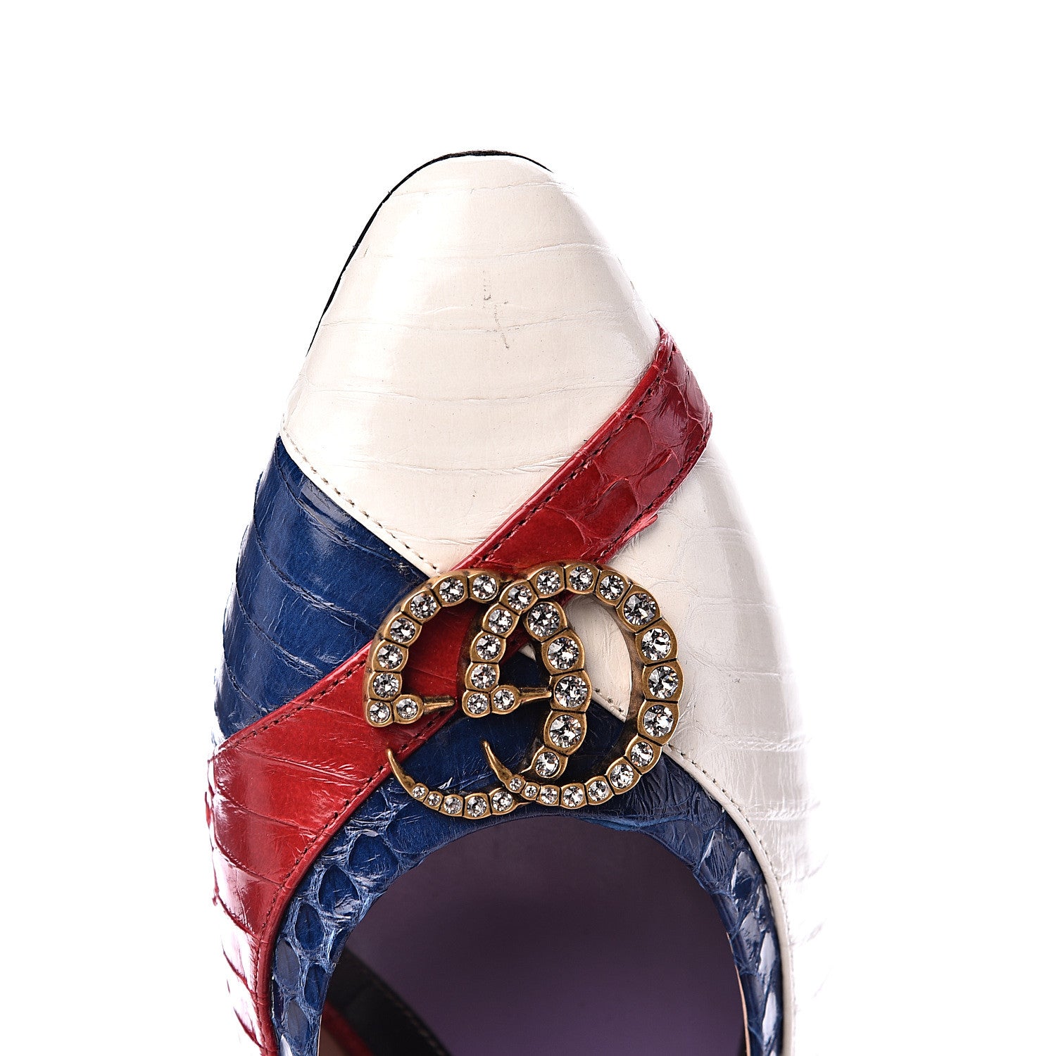 Gucci Snakeskin Crystal Double G Pumps 41 Multicolor 9 of 11