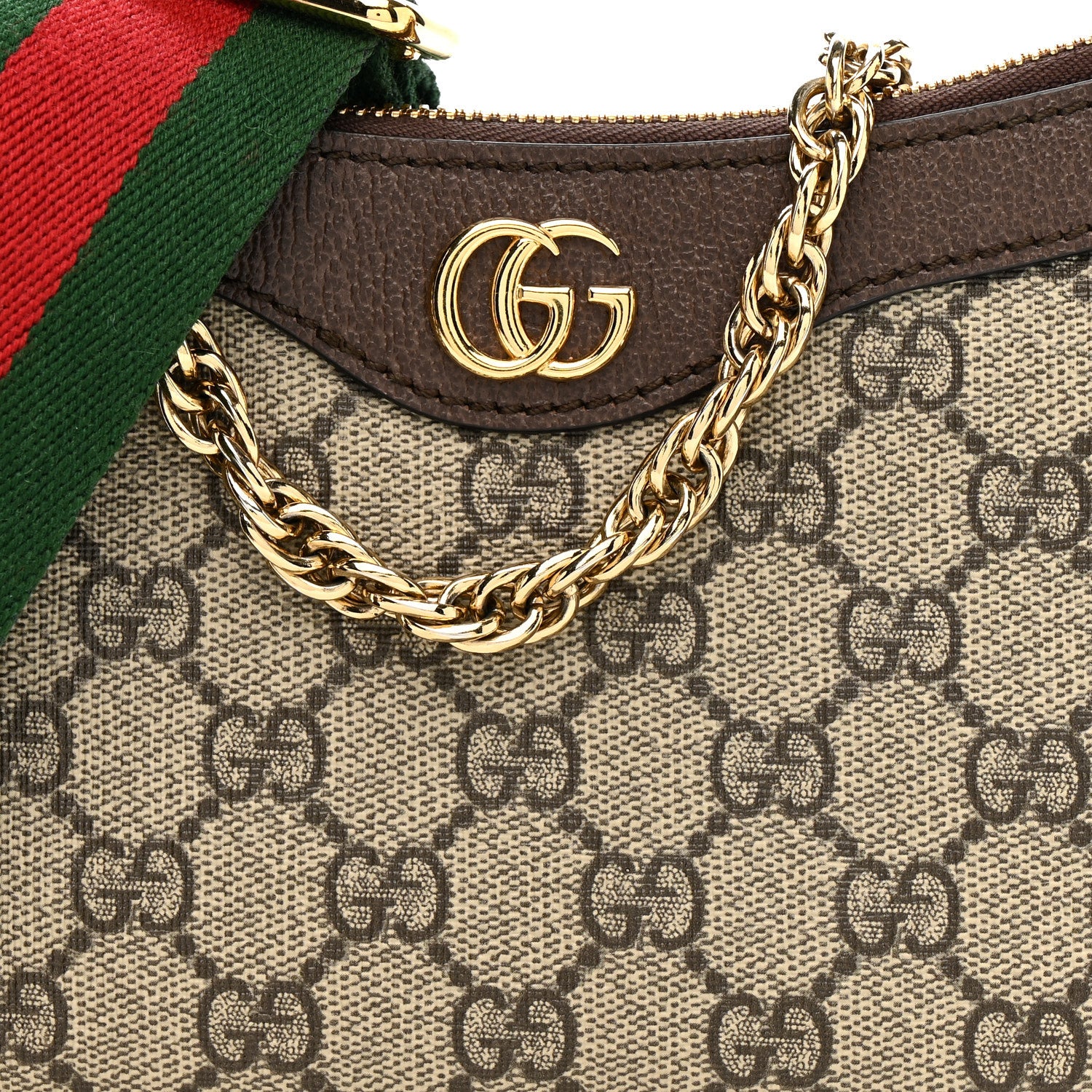 GUCCI【今月末まで値下げ】 Gucci GG Supreme Monogram Textured Dollar Calfskin Web Small